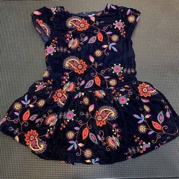 Peek Kids Velvet Embroidered Dress Size XS(2-3) - Picture 1 of 8